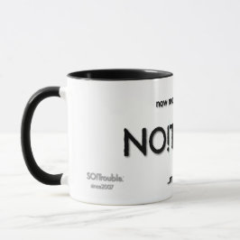 白地に黒のNO!Trouble. タイトルとタグライン マグカップ