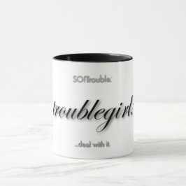 白地に黒のtroublegirl! マグカップ