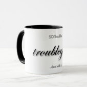 白地に黒のtroublegirl! マグカップ (正面左)