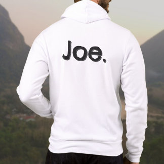 白地に黒文字で"Joe"と名前をデザイン パーカ