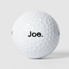 白地に黒文字で「Joe.」のネームワード ゴルフボール