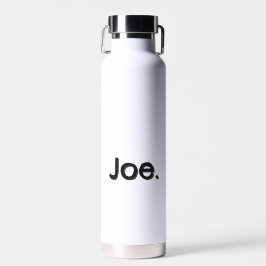 白地に黒文字で「Joe.」の名前/単語 ウォーターボトル