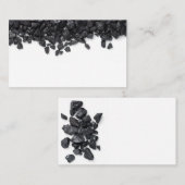白地に黒炭を分離した。ピー炭 名刺 (正面/裏面)