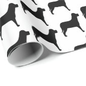 白地に黒犬 ラッピングペーパー (ロールコーナー)