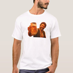 白地に「Cheers Good Beer Good Times Good Friends」 Tシャツ