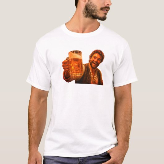 白地に「Cheers Good Beer Good Times Good Friends」 Tシャツ (正面)
