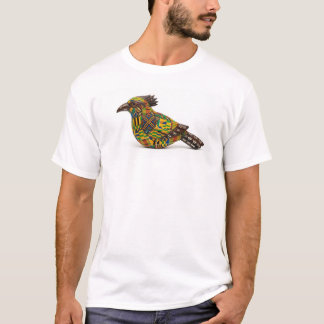 白地のアフリカの鳥のデザイン Tシャツ
