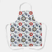 白地のカシュビアの民話 エプロン (正面)