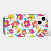 白地の鮮やかな花々 iPhoneケース (裏面横)