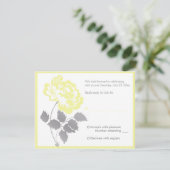 白地への黄色の牡丹の返信カード 出欠カード (スタンド正面)