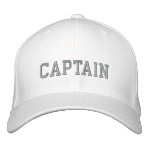 白地スポーツ刺繍の帽子にグレーのキャプテン 帽子