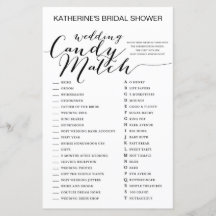 白地ブライダルシャワーゲーム印刷