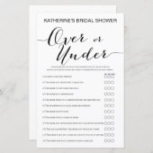 白地ブライダルシャワーゲーム印刷 (正面/裏面)