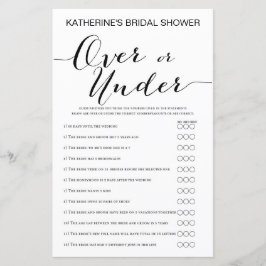 白地ブライダルシャワーゲーム印刷