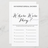 白地ブライダルシャワーゲーム印刷 (正面/裏面)