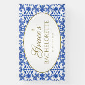 白地中海のと青のバナーヴィンテージスタイル 横断幕 (縦)