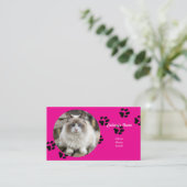 白地用ピンクの名刺 名刺 (スタンド正面)