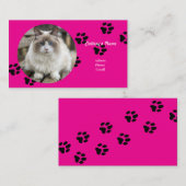 白地用ピンクの名刺 名刺 (正面/裏面)