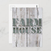 白塗りの木製のウェスタンカントリー調のファームハウス ポストカード (正面/裏面)
