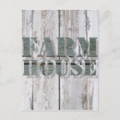 白塗りの木製のウェスタンカントリー調のファームハウス ポストカード (正面)