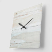 白塗りバーンウッド白木目 スクエア壁時計 (傾斜)