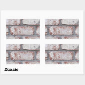 白塗りレンガ壁 長方形シール (シート)