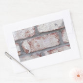 白塗りレンガ壁 長方形シール (封筒)