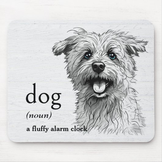 白塗り木上のDOGの定義 マウスパッド (正面)