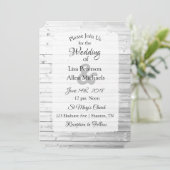 白塗り木材結婚式招待状 招待状 (スタンド正面)