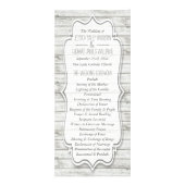 白塗り航海の木材ビーチ結婚式計画 ラックカード (正面)