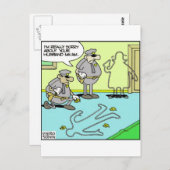 白墨の輪おもしろい郭警察の贈り物と収集品 ポストカード (正面/裏面)