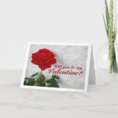 白壁に赤いバラ カード (正面)