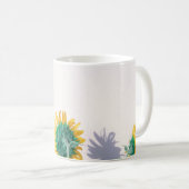 白壁に青と黄の花 コーヒーマグカップ (正面右)