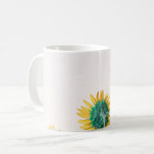 白壁に青と黄の花 コーヒーマグカップ (正面左)