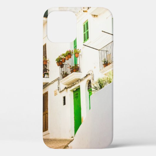 白壁近くの黒バイク建物アットデイティ Case-Mate iPhoneケース (裏面)