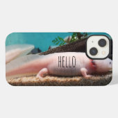 白変種のメキシコサンショウウオ iPhoneケース (裏面横)