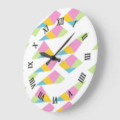 白多彩抽象芸術 ラージ壁時計 (傾斜)