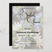 白多肉性フローラ背景ブライダルシャワー 招待状 (正面/裏面)