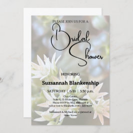 白多肉性フローラ背景ブライダルシャワー 招待状