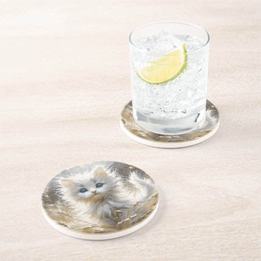 白大切猫 コースター (側面)