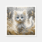 白大切猫 スタンダードカクテルナプキン (正面)