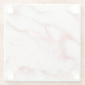 白大理石およびフェイクバラ金ゴールド ガラスコースター (裏面)