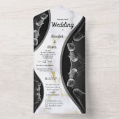 白大理石とゴールドのオールインワン結婚式招待状 オールインワン招待状 (内側)