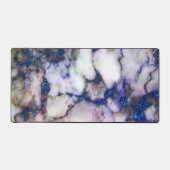白大理石とピンクとブルーのグリッター デスクマット (正面)