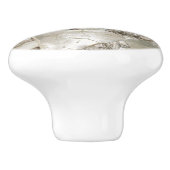 白大理石と真珠の葉の構造 セラミックノブ (側面)