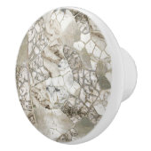 白大理石と真珠の葉の構造 セラミックノブ (右)