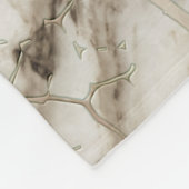 白大理石と真珠の葉の構造 フリースブランケット (角)