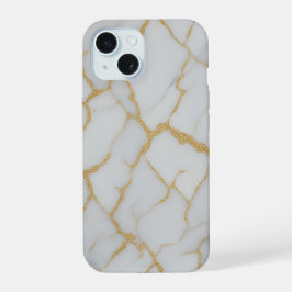 白大理石と金の模様 | 高級スマホケース iPhone 15ケース