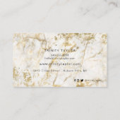 白大理石と金ゴールドシンプル葉モダン 名刺 (裏面)