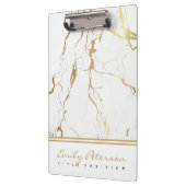 白大理石と金ゴールド粒 クリップボード (左)